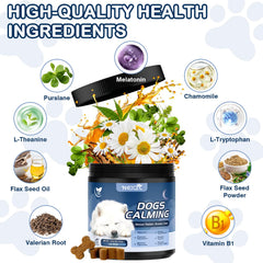 NEXZL dogs chicken-flavor treats with melatonin; supports nighttime calm.
