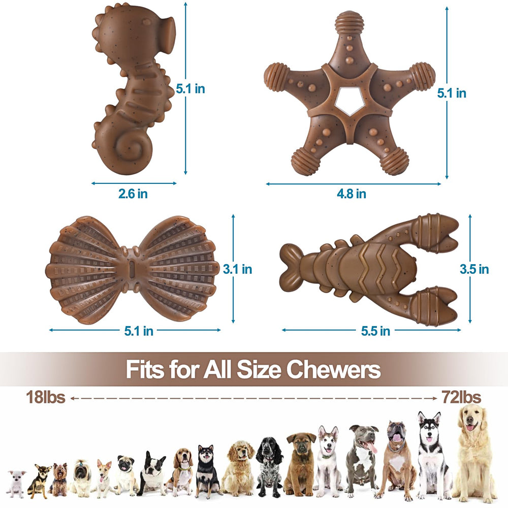 NEZIN seahorse chew toy for dogs, easy to grip during powerful chews