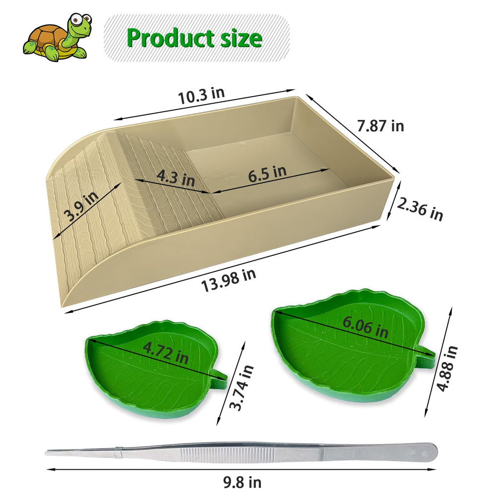 NGORAY tortoise feeding dish wood texture; natural look for habitat harmony.