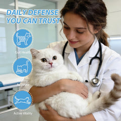 Cat being fed with liquid fenbendazole for easy administration.