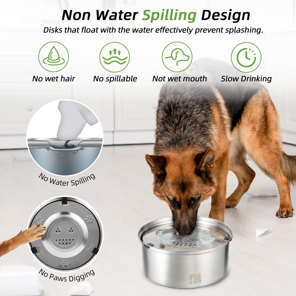 Nicelock slow-water-feeder dog bowl encourages gradual drinking to support hydration.