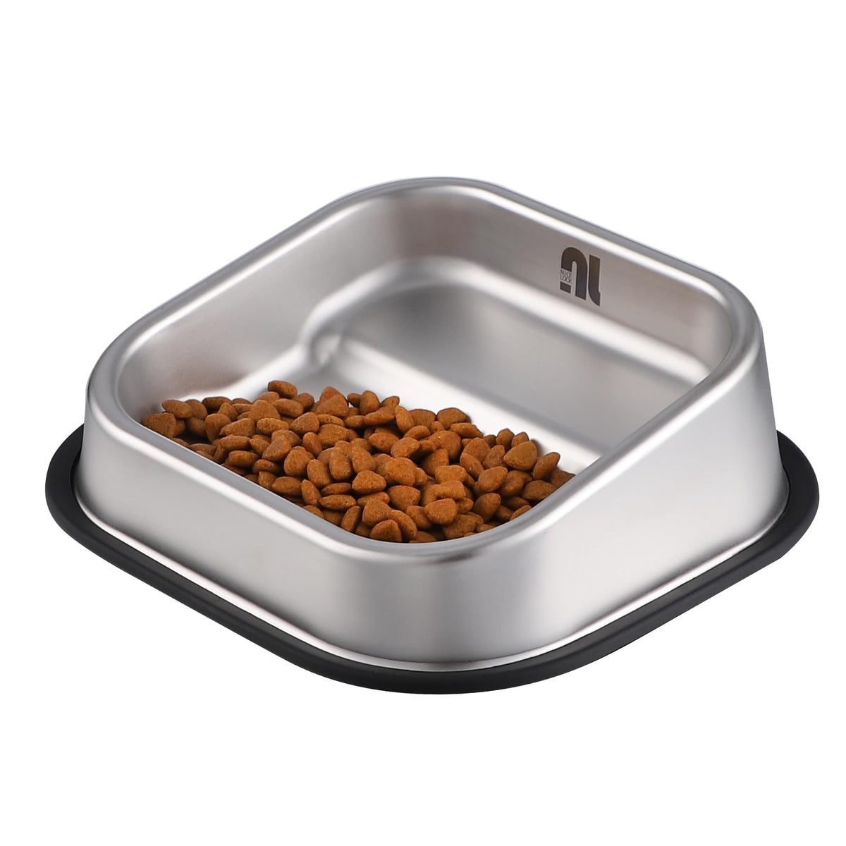 Nicelock tilted-angle bowl aids comfortable eating for flat-faced pets.