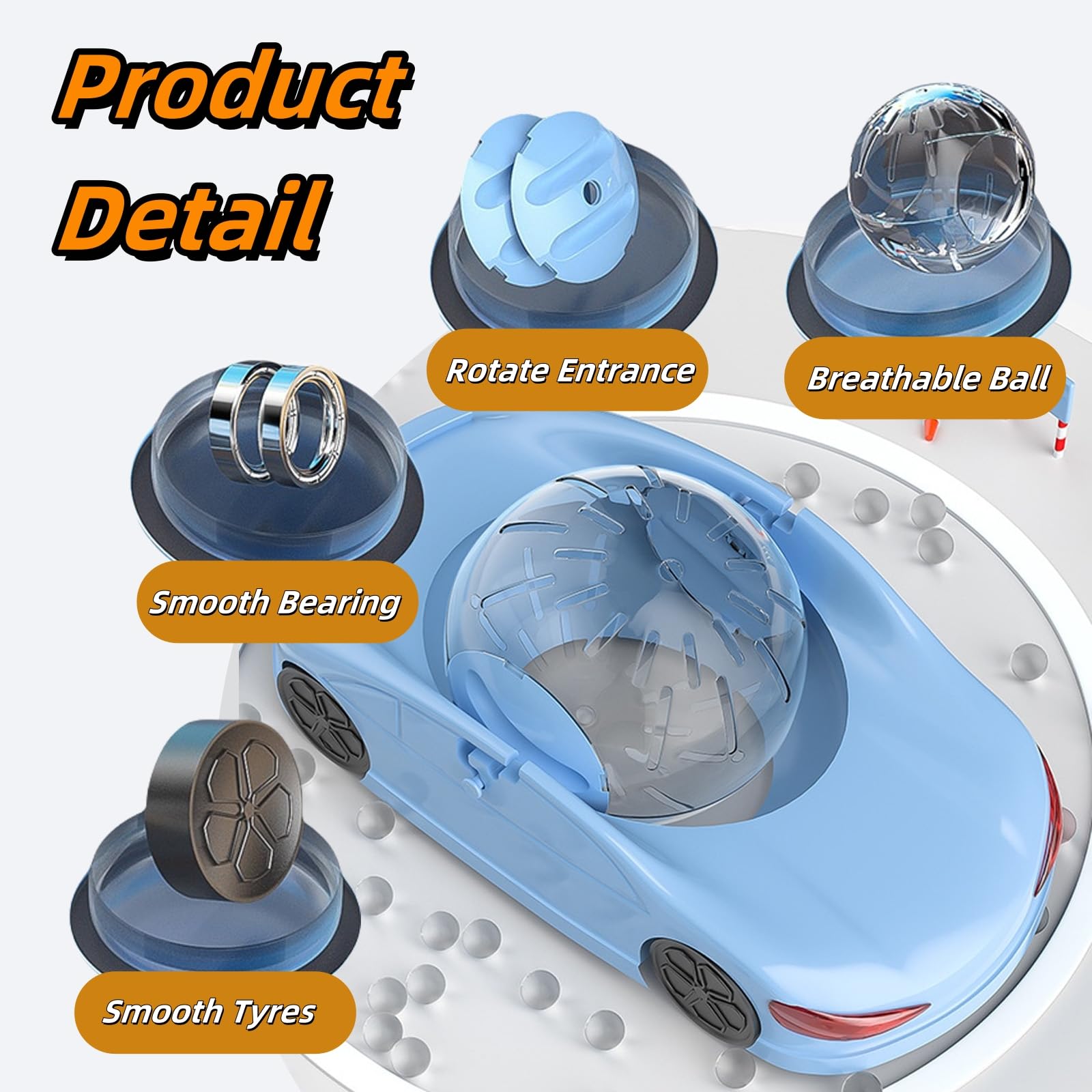 Nicerice hamster car provides 360-degree viewing to monitor movement safely.