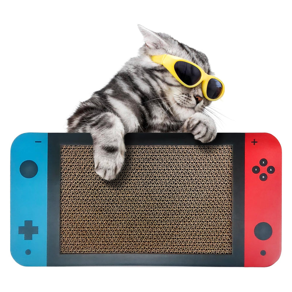 NICETHUMB Gaming Cat Scratcher front view for interactive play and double-sided scratching.
