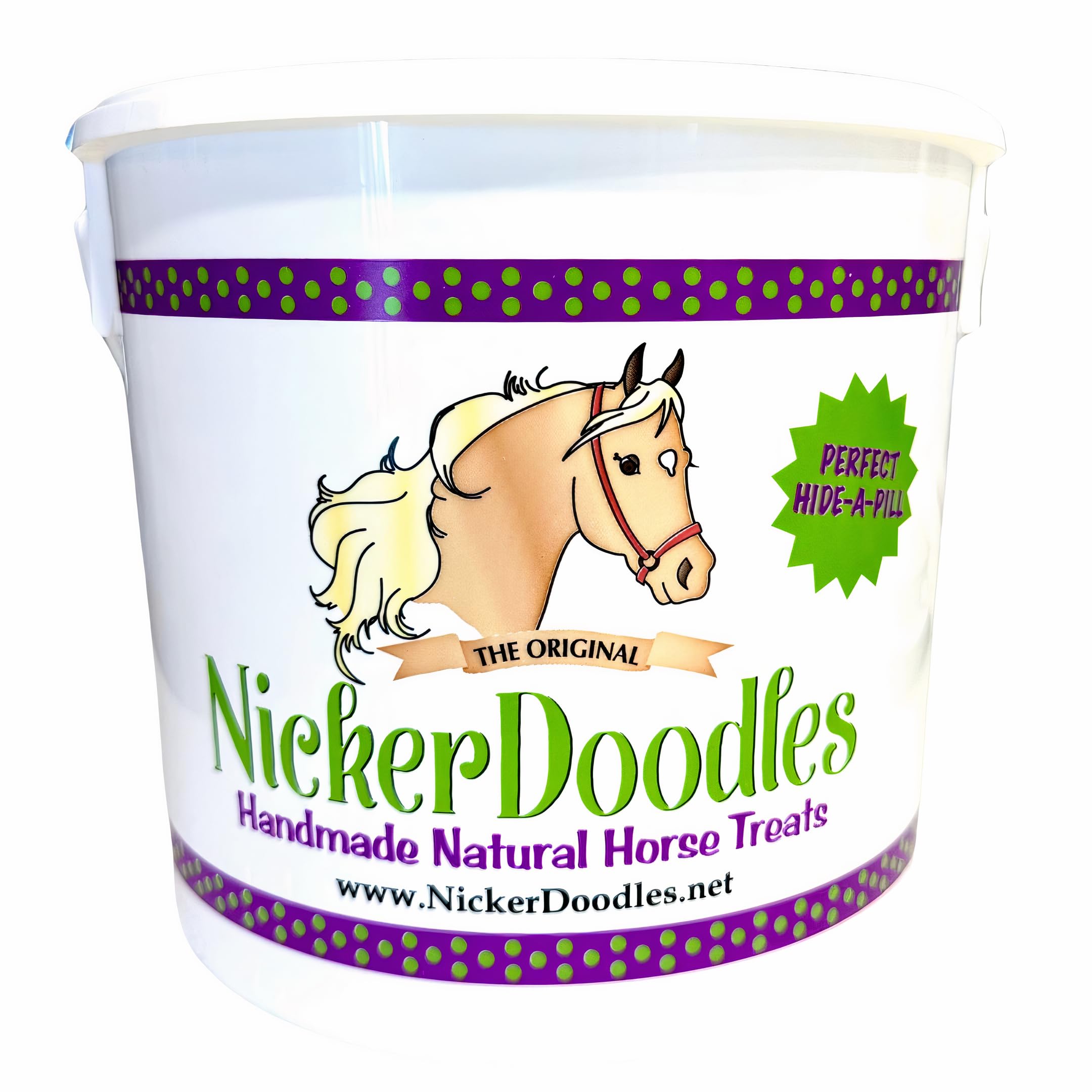 NickerDoodles 1 lb pail ready for easy medication time.