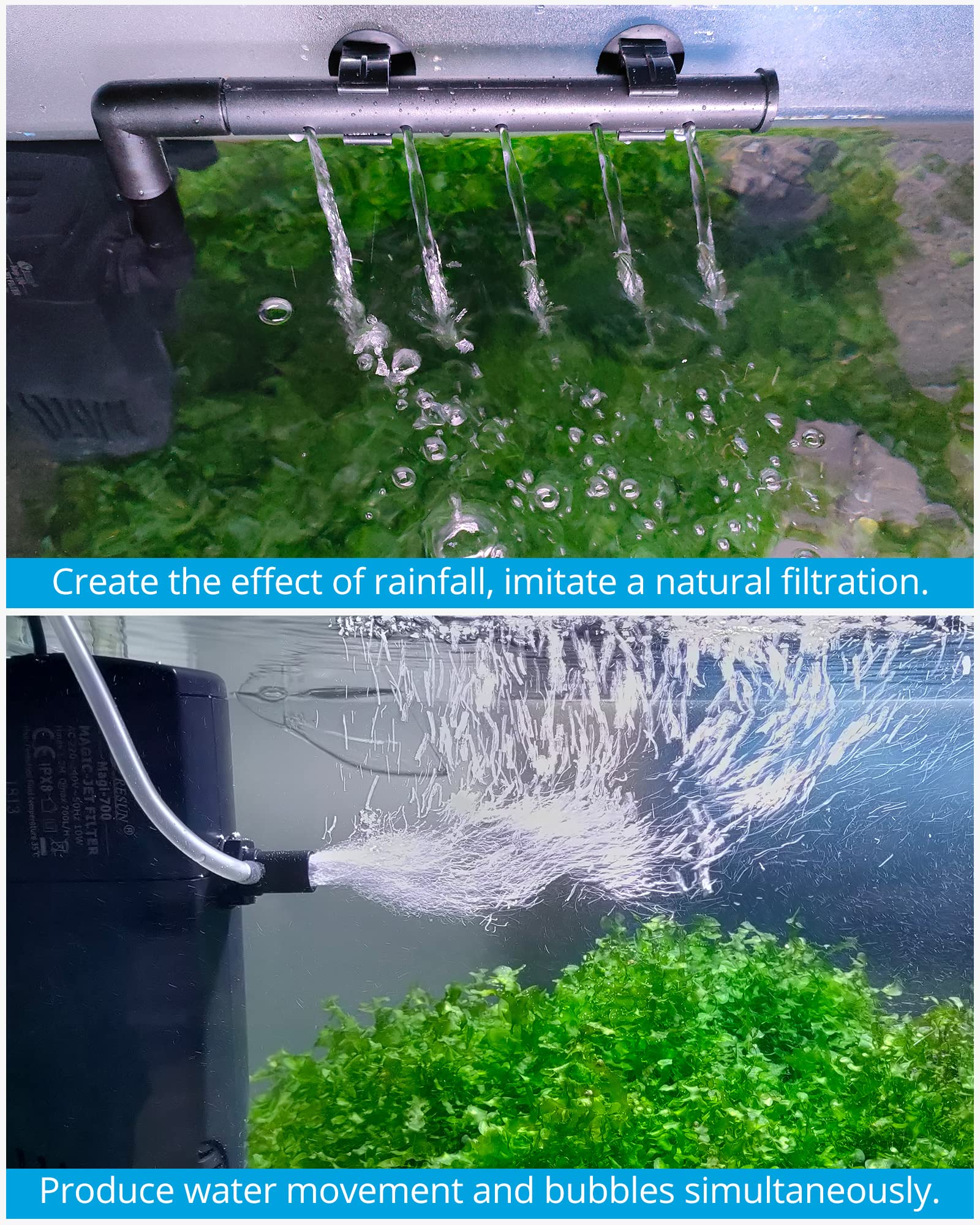 NICREW internal filter foam sponge captures debris for cleaner water.