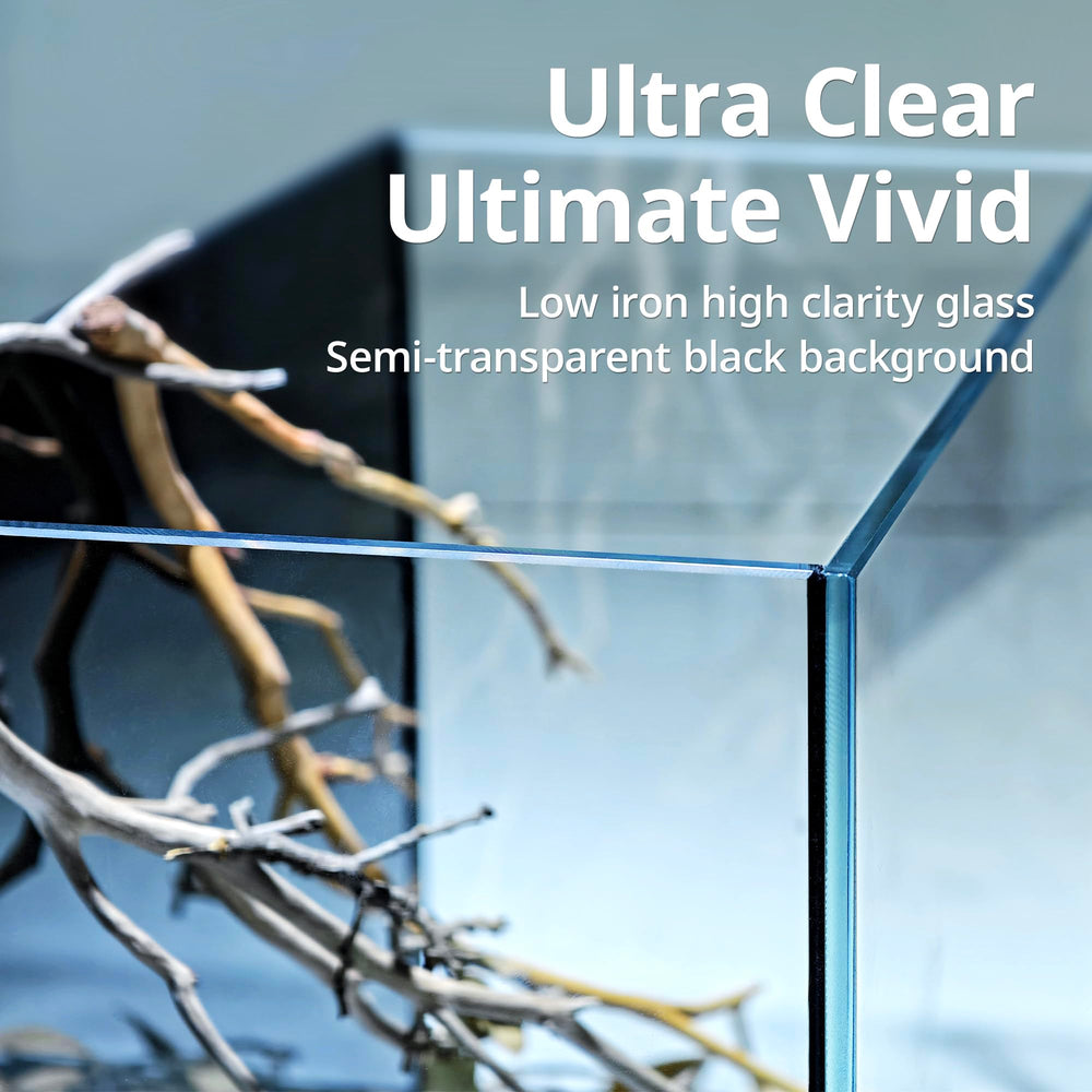 Nicrew high-clarity glass enables immersive aquascapes with 91.2% light transmittance.