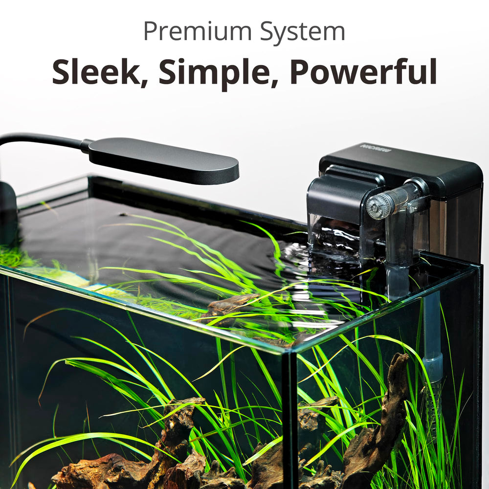Nicrew aquarium kit features premium filtration and lighting for clear water.