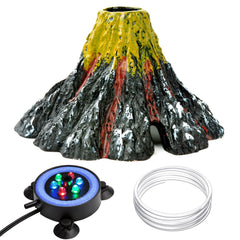 NICREW volcano ornament with bubble maker and LED light enhances water circulation.