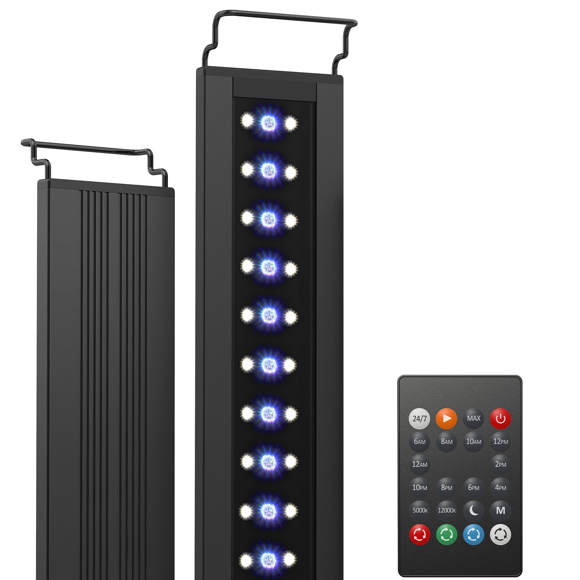 NICREW C10 LED aquarium light front view showing full spectrum for plant growth