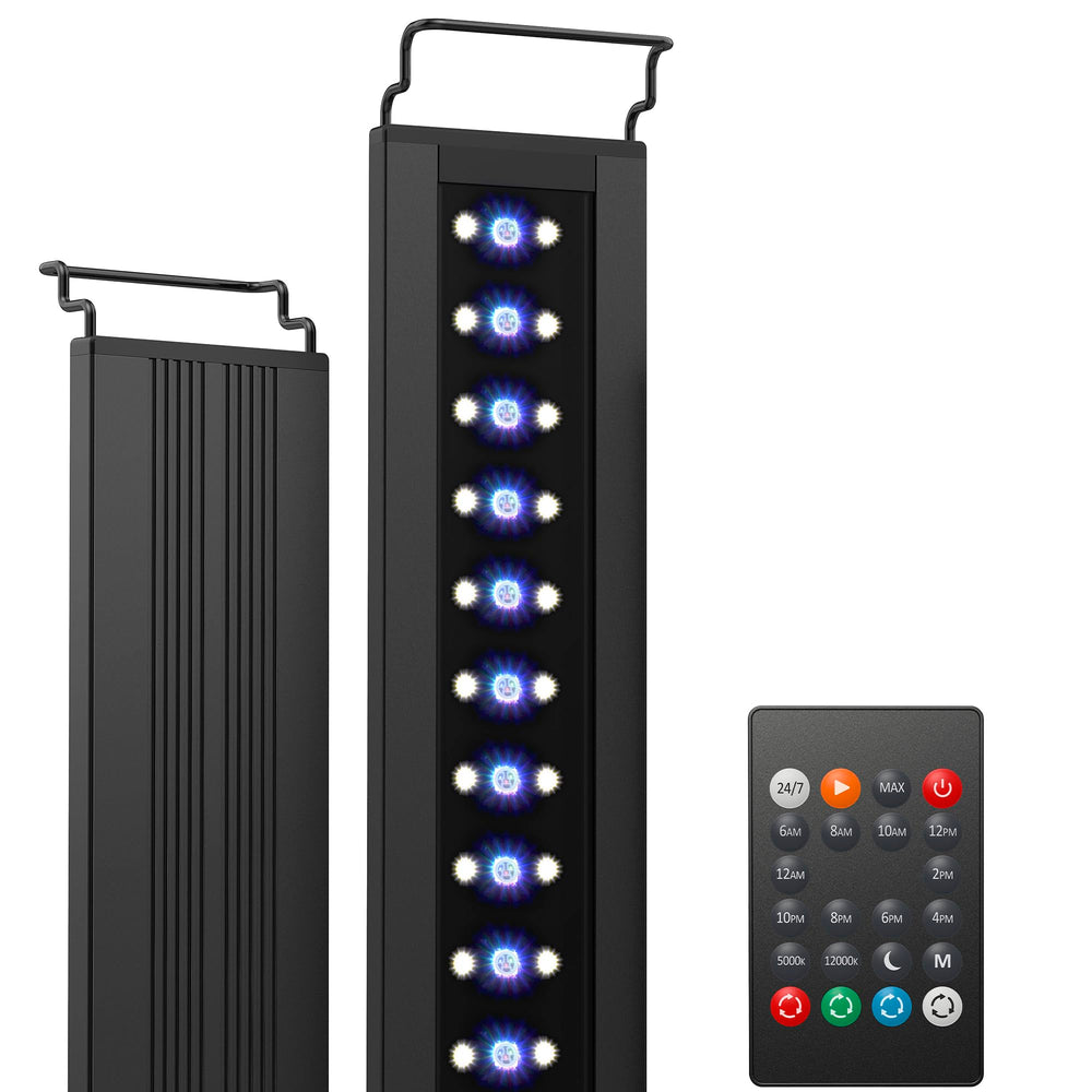 NICREW C10 LED aquarium light front view showing full spectrum for plant growth