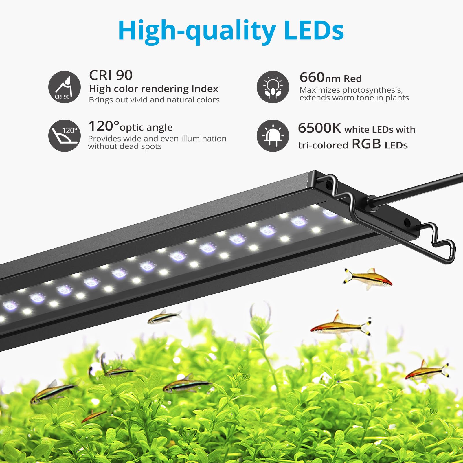 NICREW C10 LED aquarium light moonlight mode for nighttime ambiance
