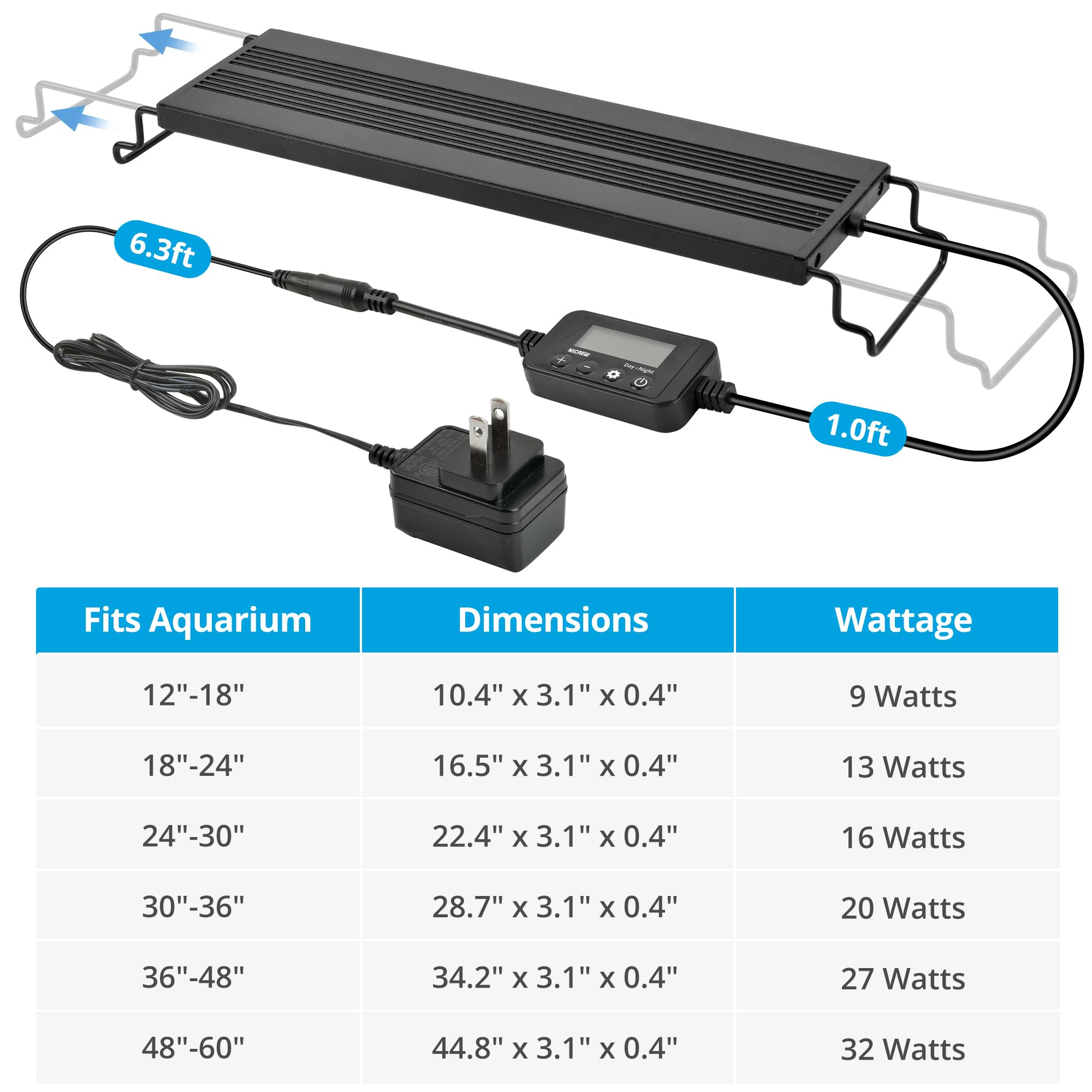 NICREW C10 in-tank installation for 24-30 inch tanks