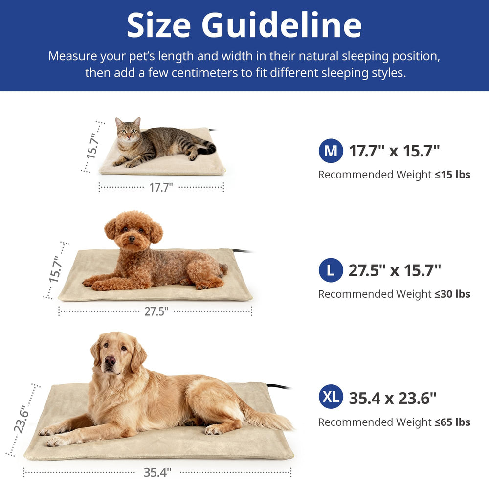 NICREW Cat Heating Pad auto shut-off timer helps conserve energy.