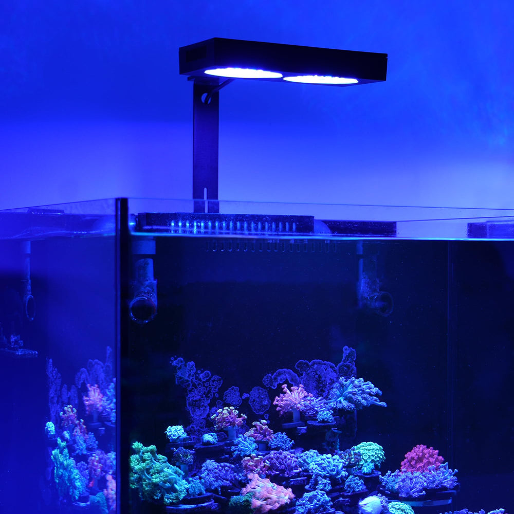 NICREW NavaReef 135W LED light rimmed/rimless tank compatibility with included mount
