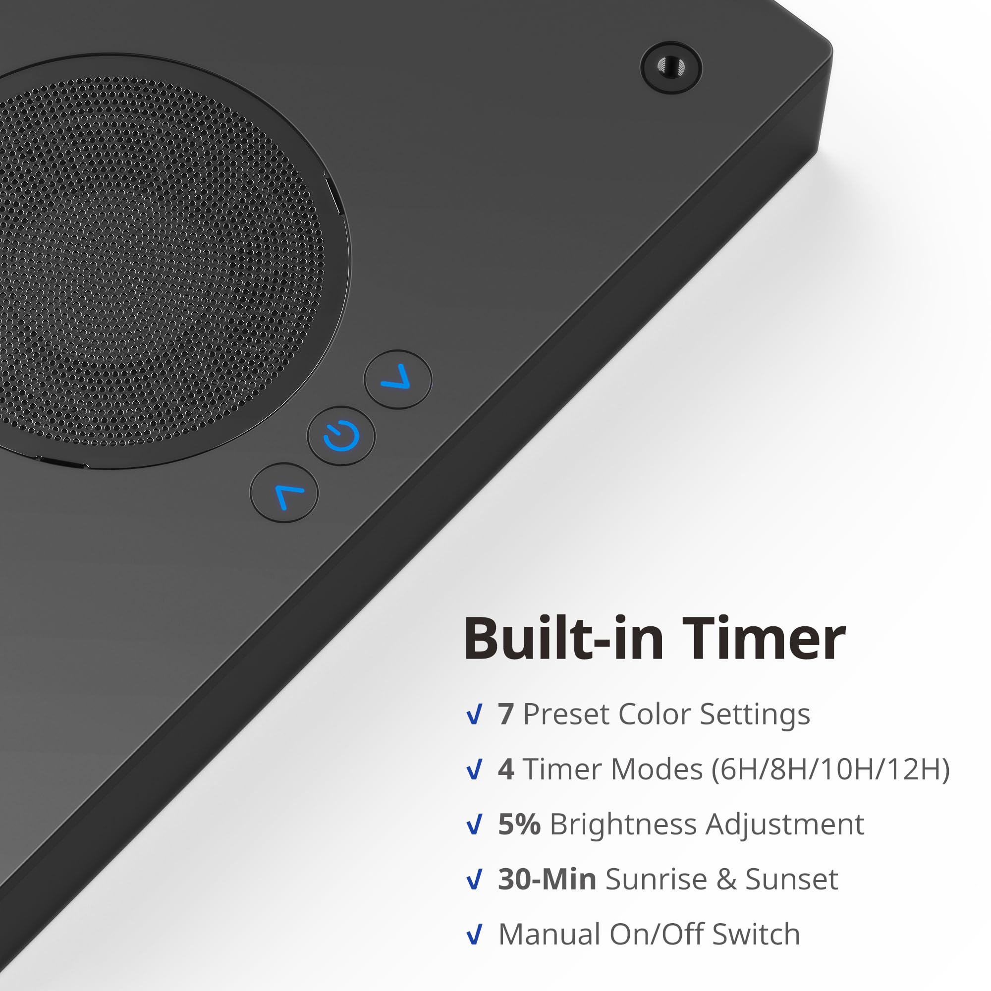 NICREW NavaReef 65 LED light in-tank close-up demonstrates quiet cooling and slim profile.