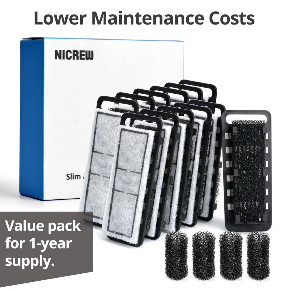 NICREW Slim filter cartridge assembly-ready, quick maintenance between tank tasks.