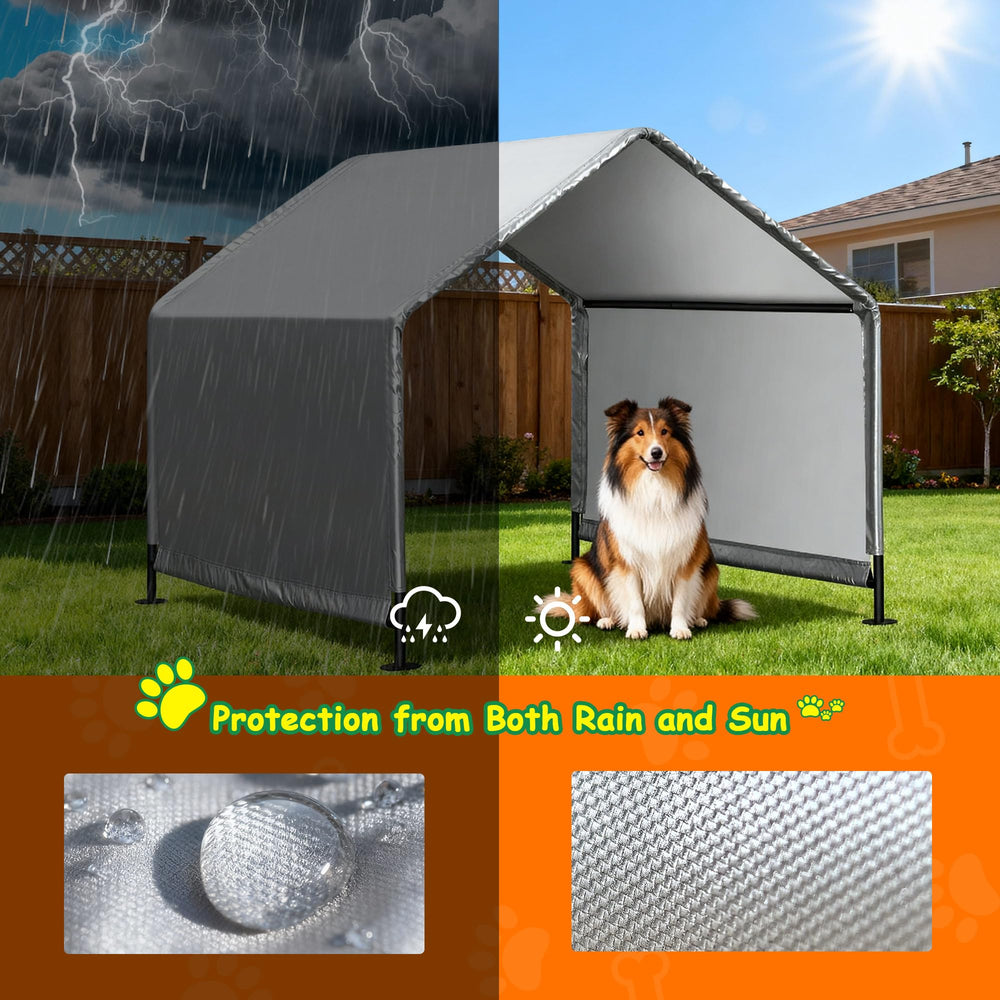 Nidouillet dog shade shelter door-open demonstrates easy pet access