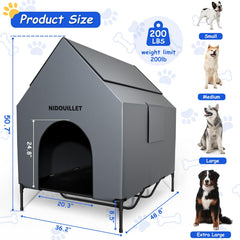 Nidouillet Textilene elevated bed at 8.5 inches enhances comfort for big dogs.