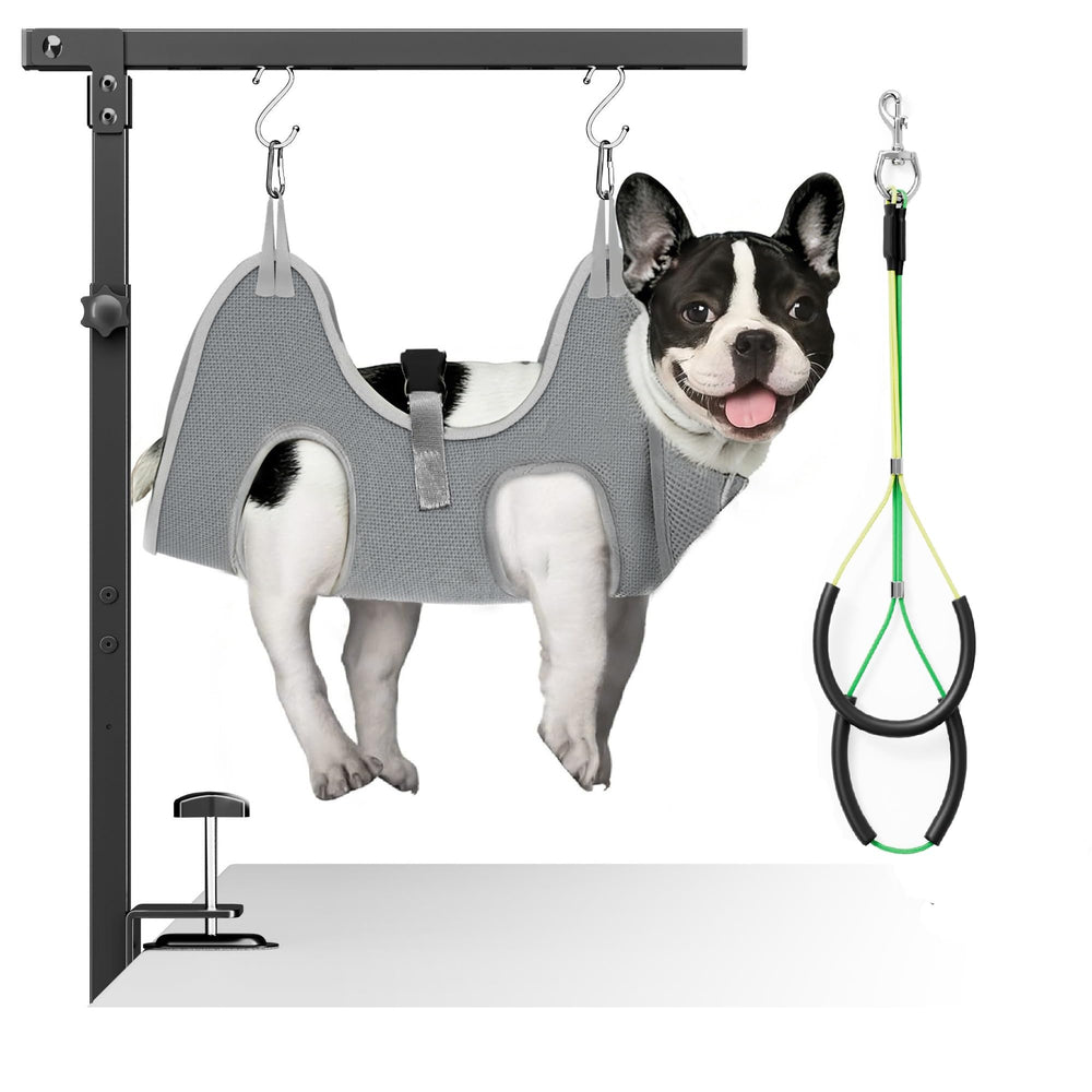 Niffgaff adjustable grooming arm with clamp provides a secure home setup.