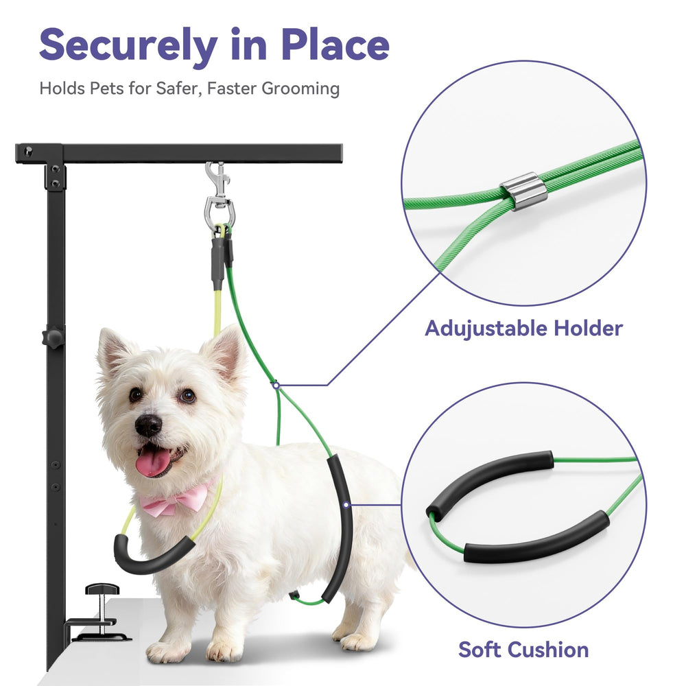 Niffgaff foldable arm saves space between grooming tasks.