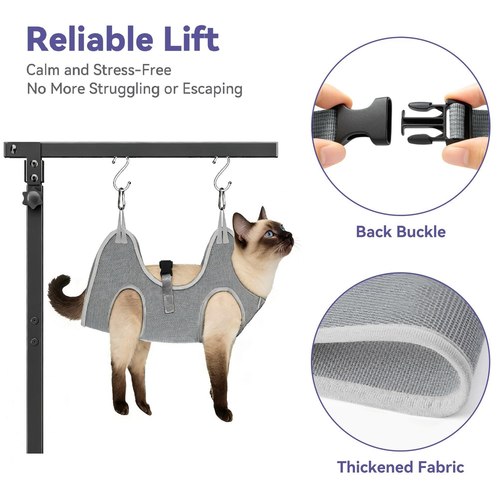 Niffgaff heavy-duty frame with clamp provides stable grooming support