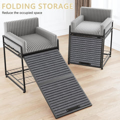 Nigwet Pet Stairs Seat frame closeup highlighting sturdy construction for safety.