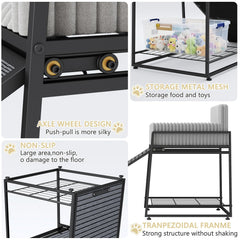 Nigwet Pet Stairs Seat lower storage compartment ready for toys and supplies.