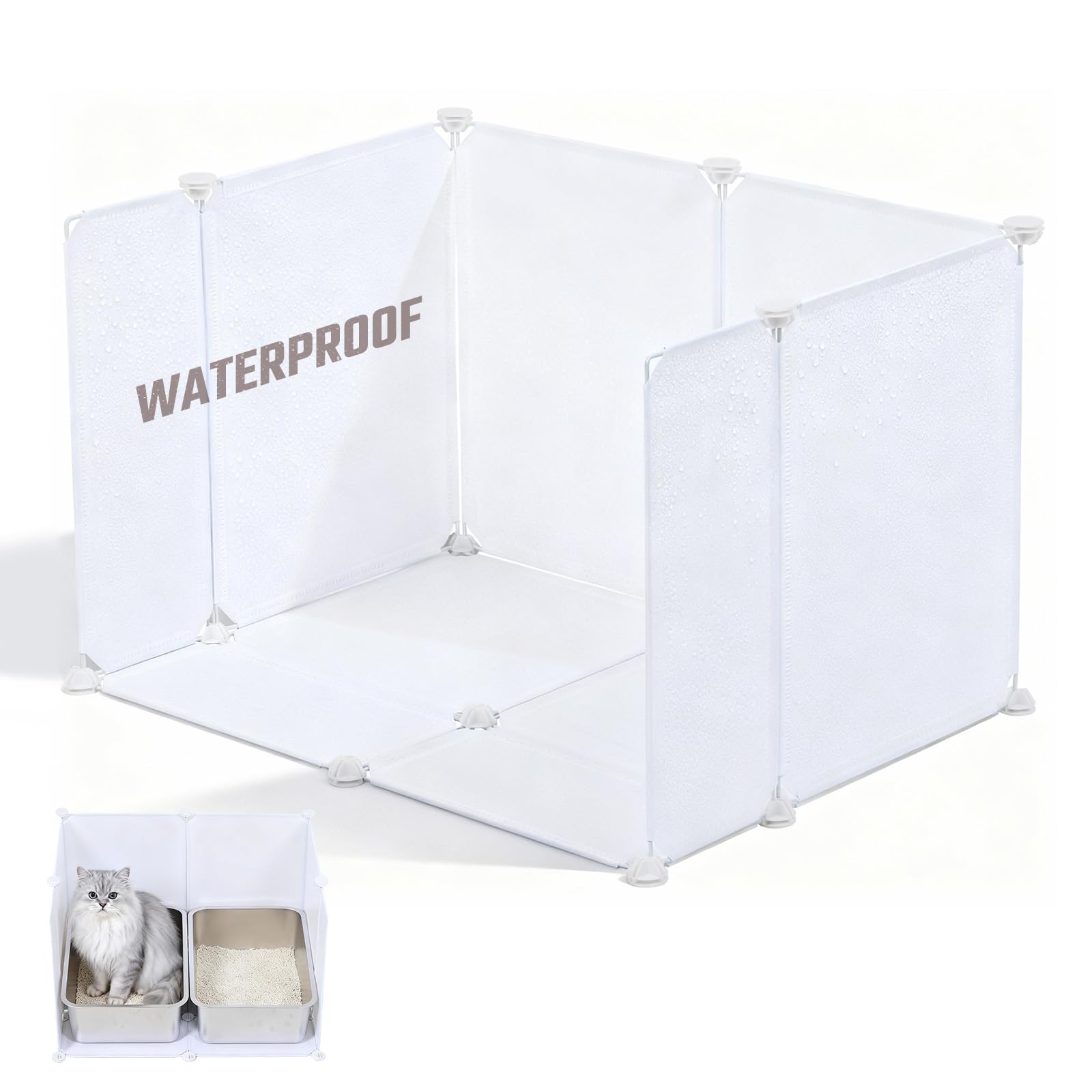 NiidodKatzi litter-box enclosure assembly shows tool-free setup for quick installation