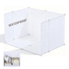 NiidodKatzi litter-box enclosure assembly shows tool-free setup for quick installation