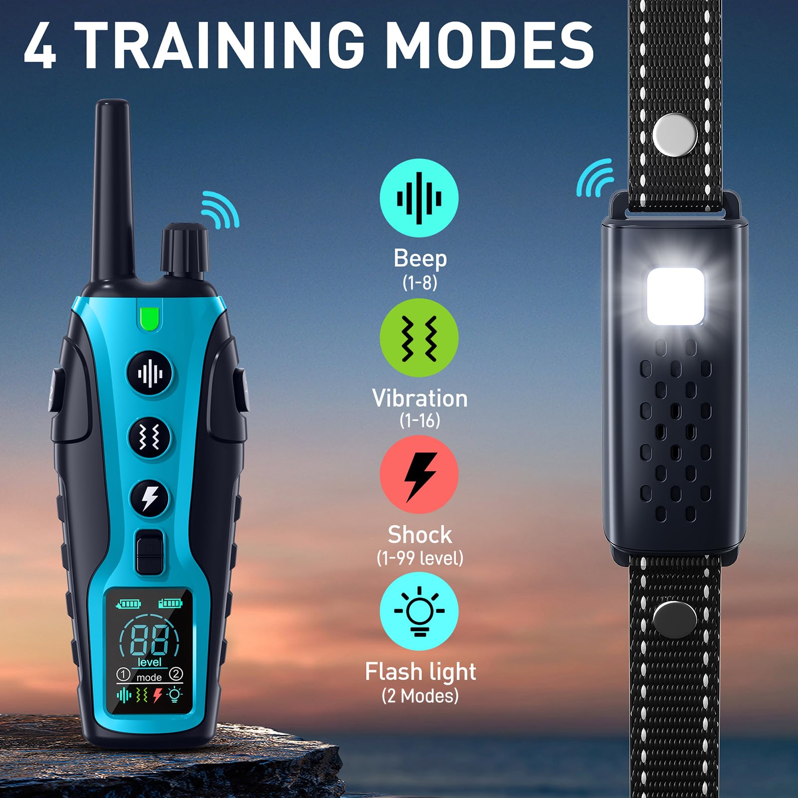 Nikketta dog shock collar beep-vibration levels offer adjustable warnings