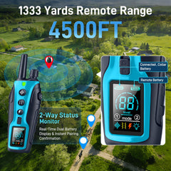 Nikketta dog shock collar remote-range reaches 4500ft for reliable recall