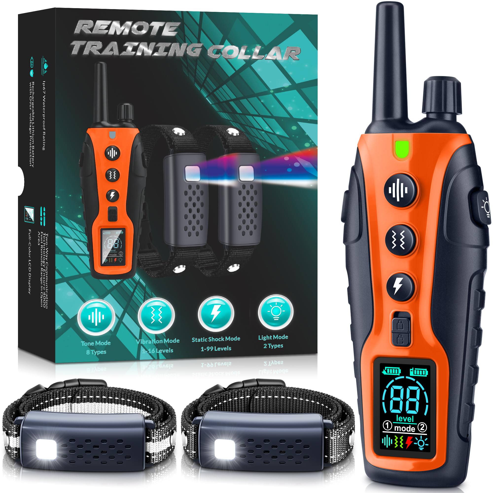 Nikketta receiver with night light helps locate your dog on nighttime walks