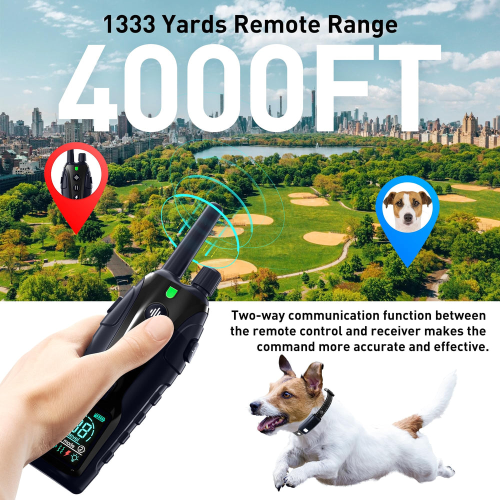 Nikketta RS3 remote with flashing light for night visibility during walks.