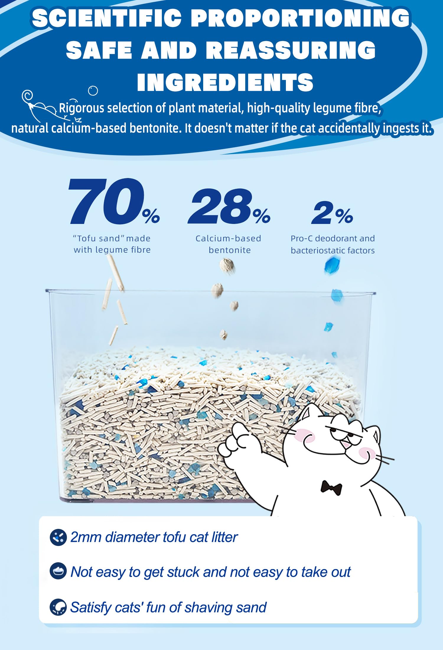 NIKORO Tofu Cat Litter rapid absorption keeps the litter dry.