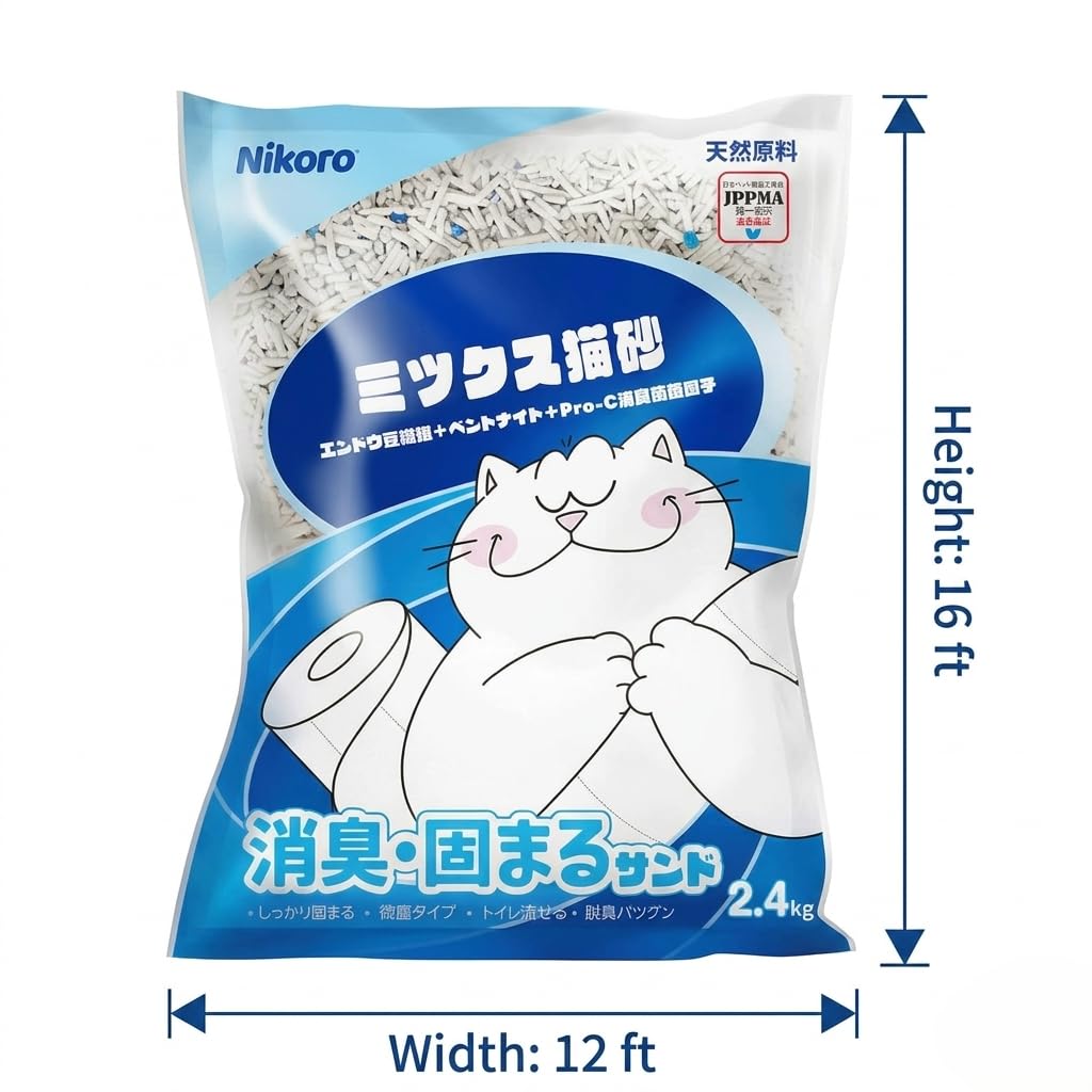 NIKORO Tofu Cat Litter packaging is simple to store and carry.