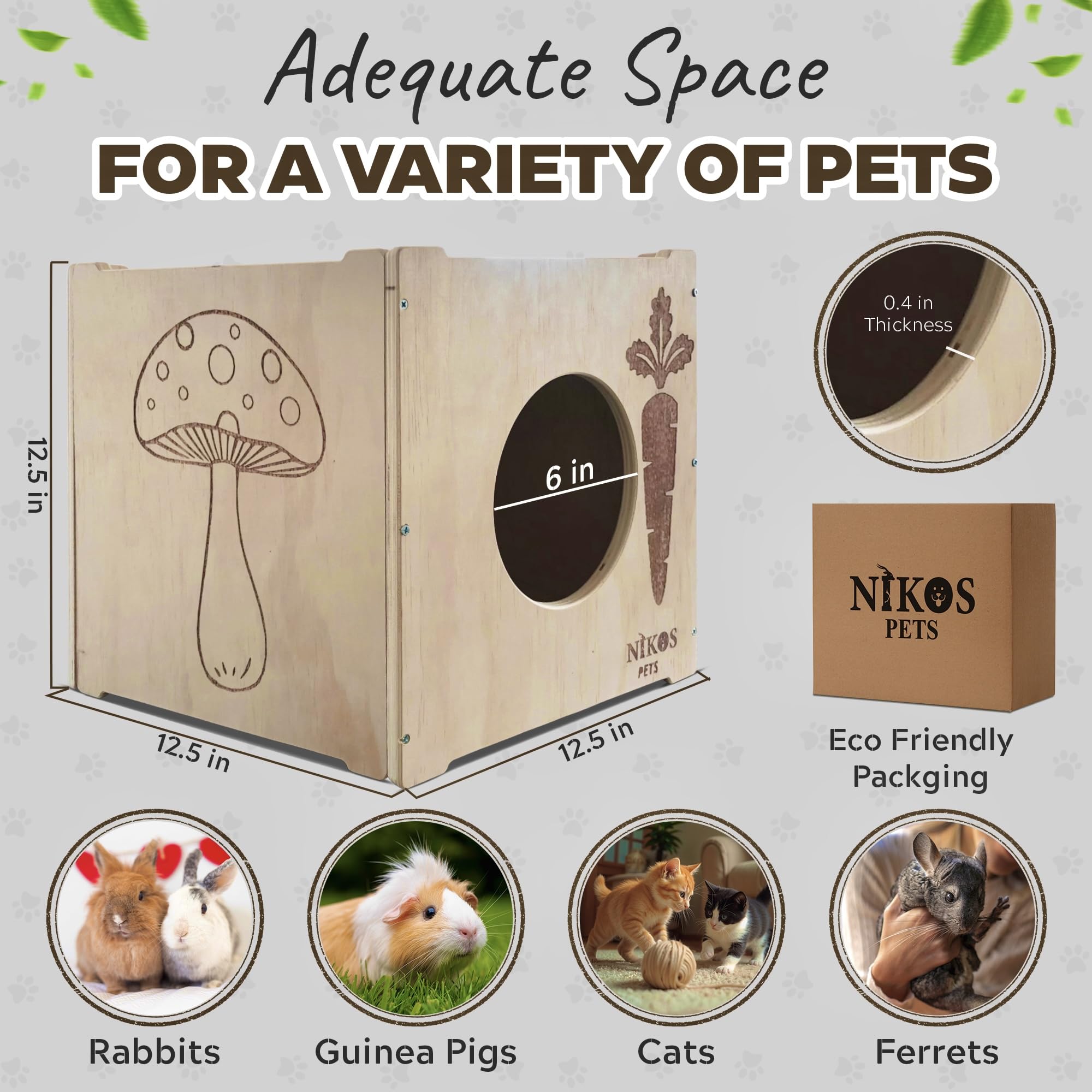 NIKOS PETS rabbit hideout inside-bed highlights a warm resting spot for small pets