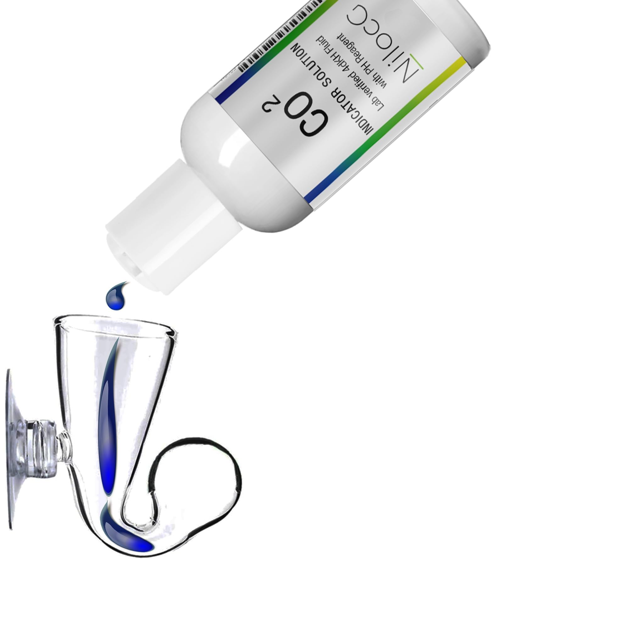 NilocG Aquatics green-yellow-blue color readout demonstrates readable CO2 levels