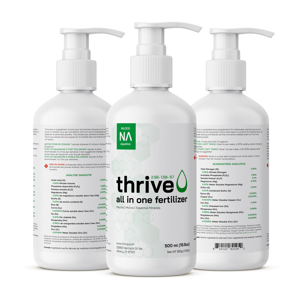 NilocG Thrive liquid fertilizer being pumped for easy dosing in an aquarium