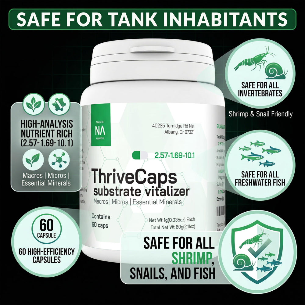 Close-up of ThriveCaps capsules showing dry nutrient mix for roots.