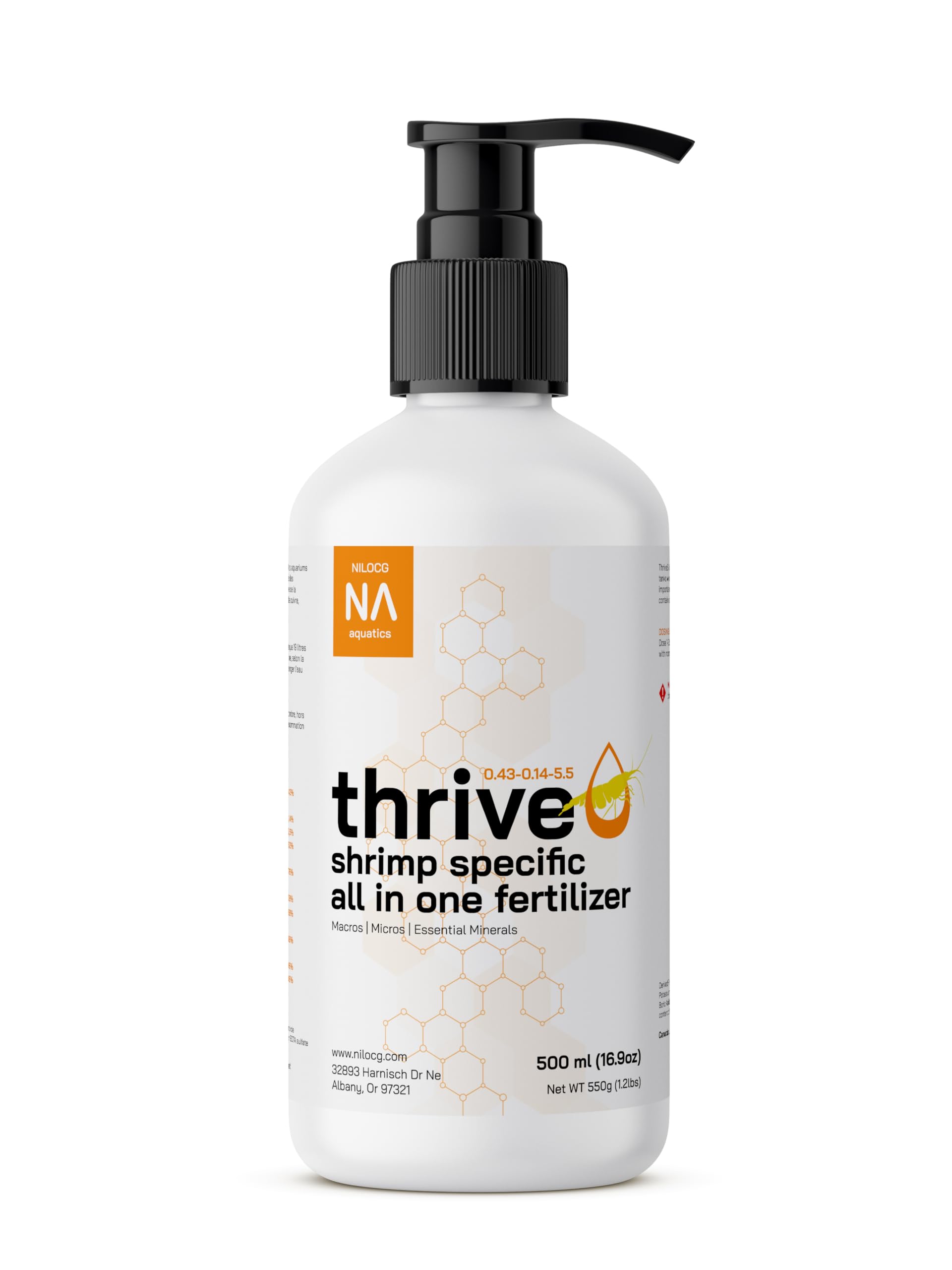 NilocG ThriveS bottle being poured, easy dosing for shrimp tanks