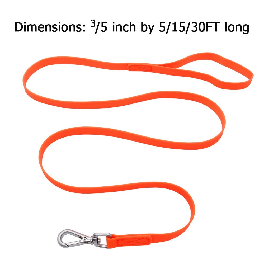 NIMBLE waterproof dog leash orange training leash supports adventurous exploration safely.