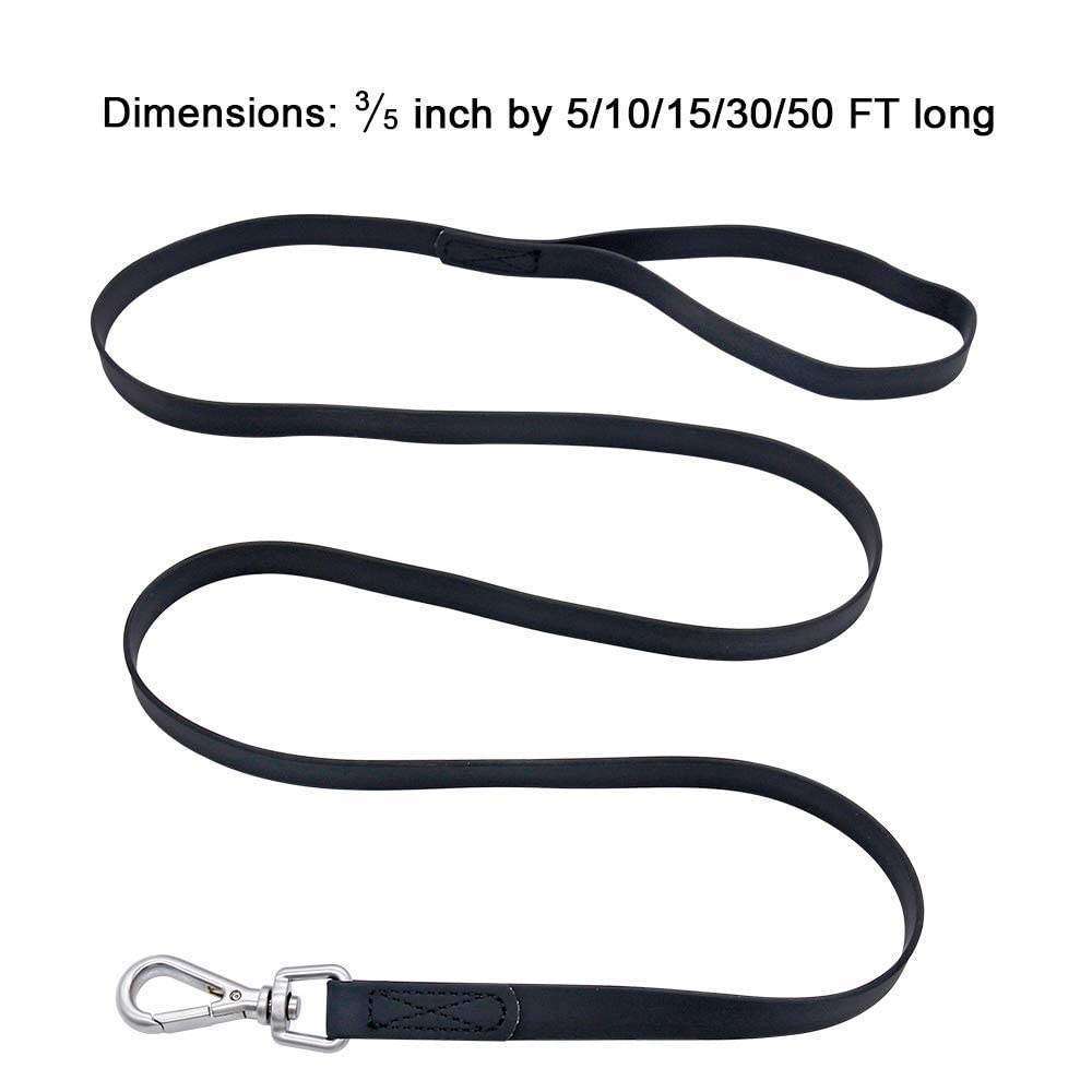 NIMBLE waterproof dog leash soft-handle black designed for comfortable grip