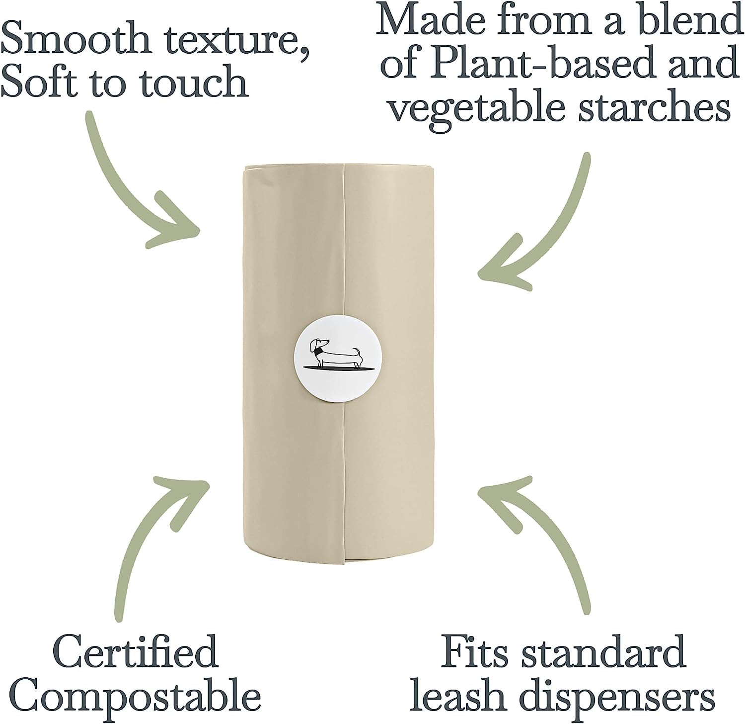 Nina Woof compostable bags highlight eco-friendly packaging and responsible disposal.