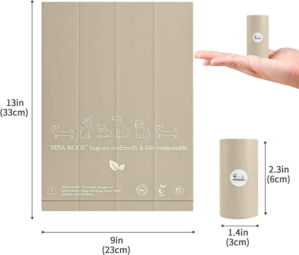 Nina Woof easy-open bag edge helps quick and clean waste access.