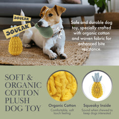 Nina Woof carrot plush toy with natural fibers for chew-time enrichment
