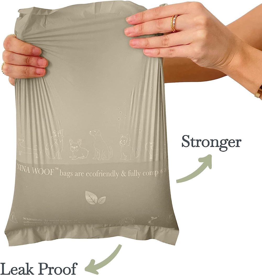 Nina Woof heavy-duty bags with tear-resistant seams keep mess contained during long walks.