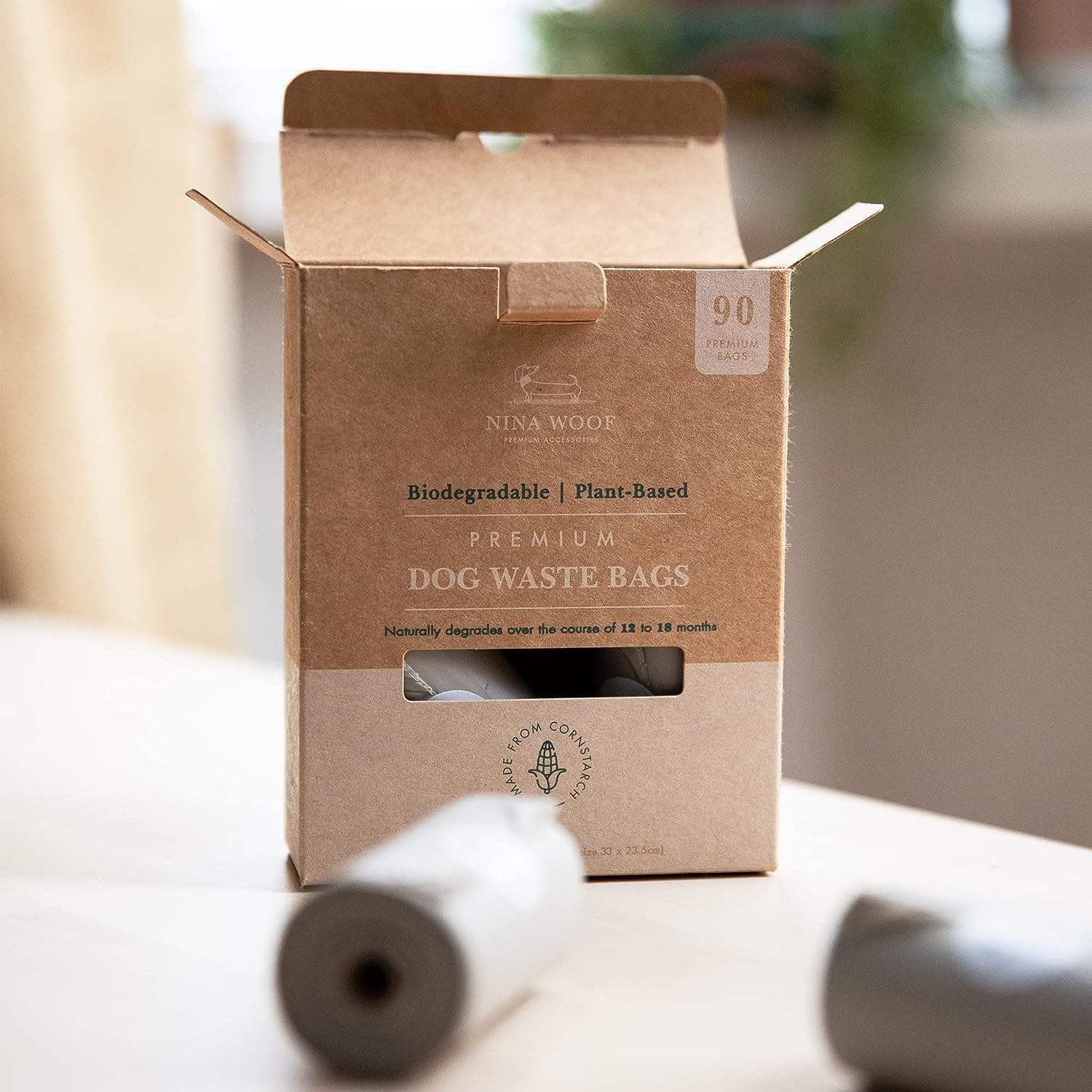 Nina Woof six-roll pack delivers ready-to-use waste management on trips.