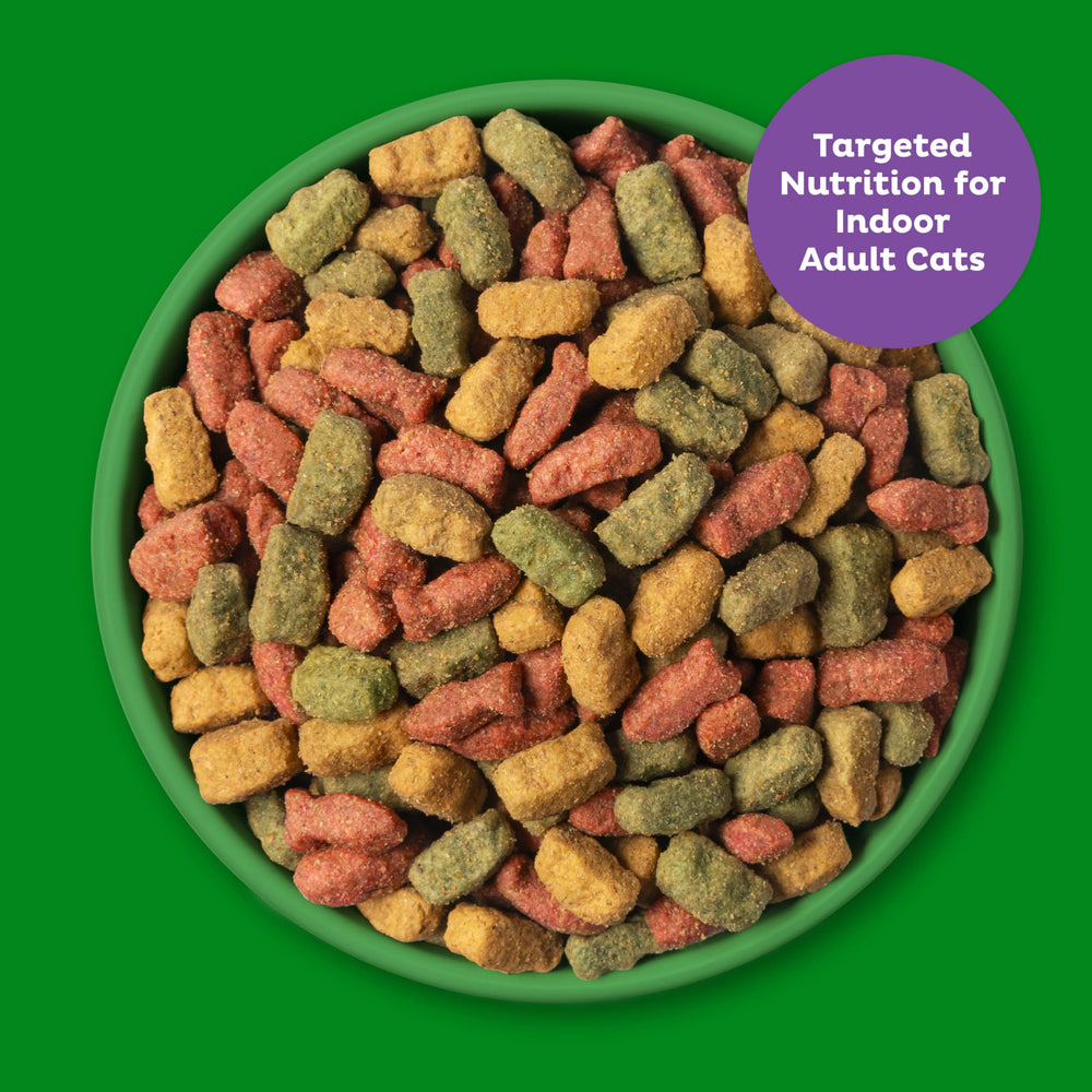 Kibble texture and color variety designed for indoor cats.