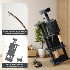 Nineshi sisal posts on cat tree for paw care and furniture protection